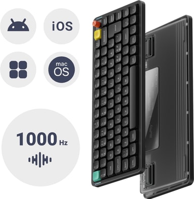 NuPhy Air75 V3 Blush Nano trådløst gaming tastatur (Nebula Sort