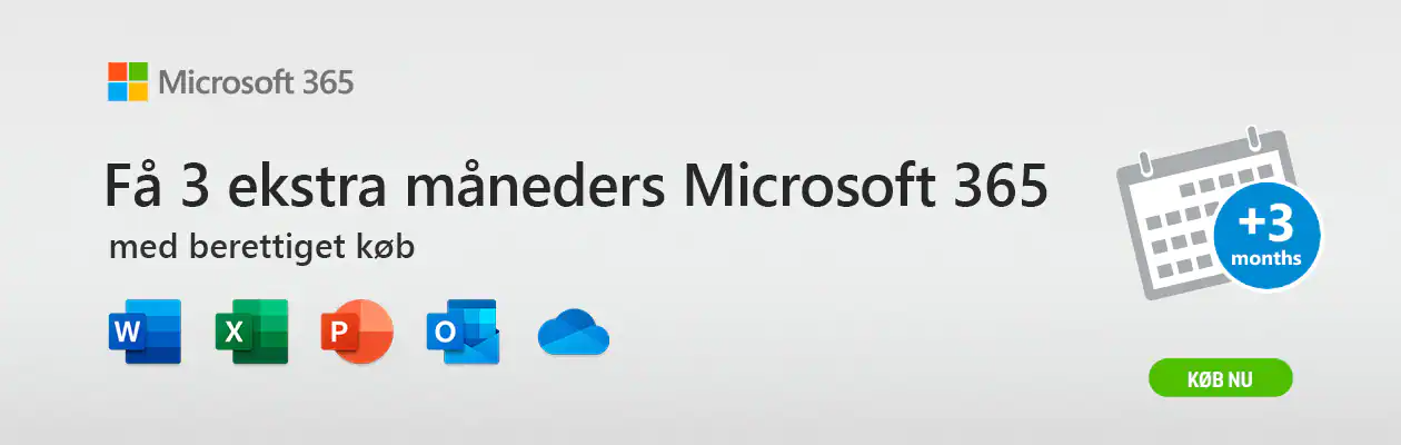 Microsoft-logoer og dansk tekst på hvid baggrund