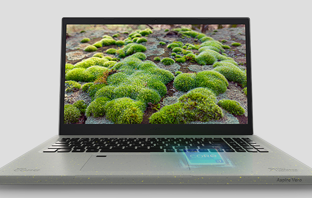 Aspire Vero forfra med Intel-logo