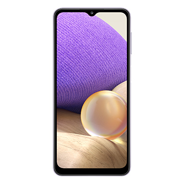 Galaxy A32 5G i farven violet set forfra