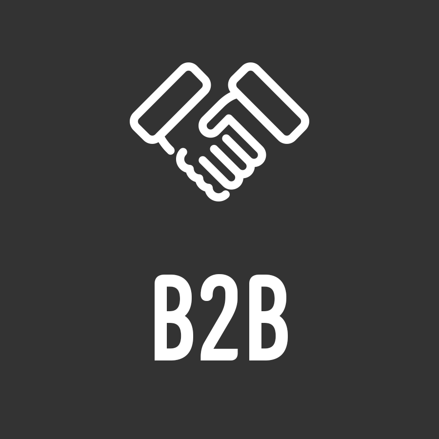 Apple B2B og et håndtryk som logo