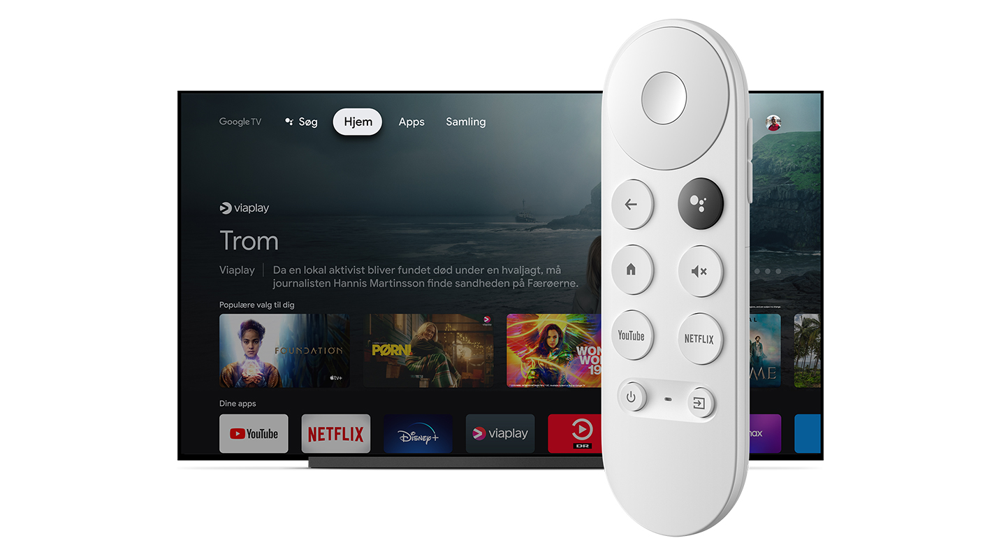 Google Chromecast-fjernbetjening foran tv