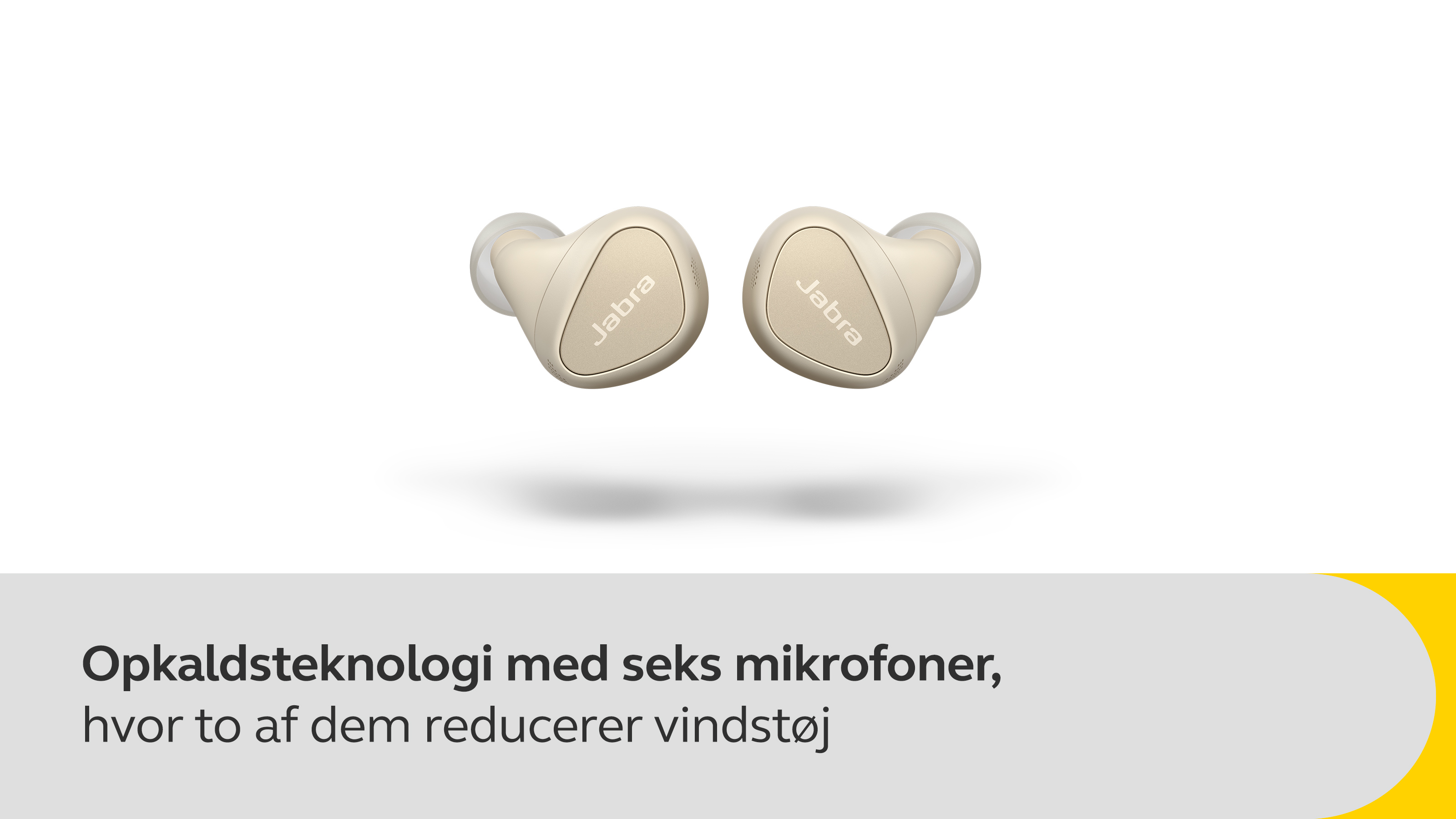 Opkaldsteknologi med seks mikrofoner, hvor to af dem reducerer vindstøj