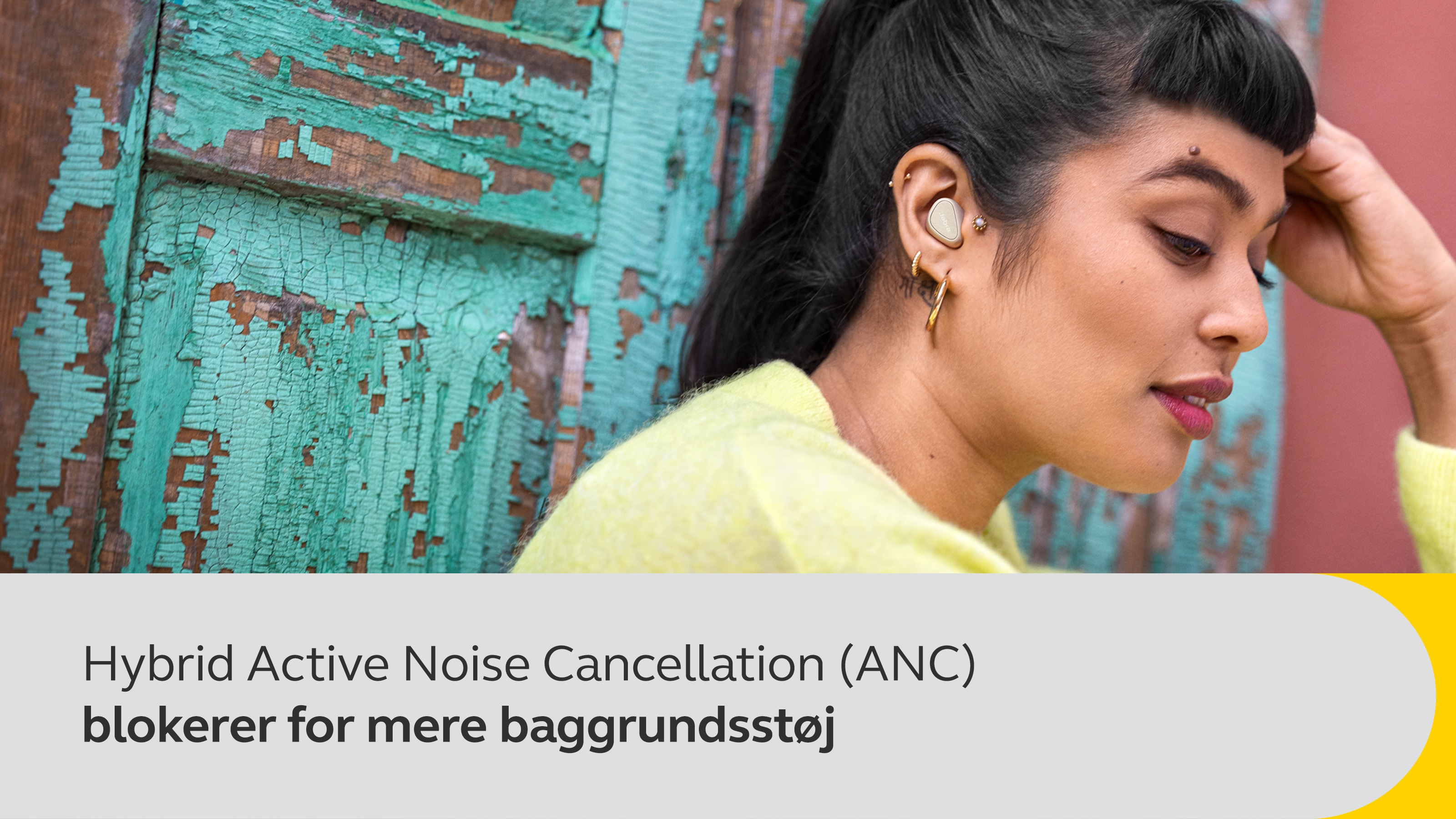 Hybrid Active Noise Cancellation (ANC) blokerer mere baggrundsstøj