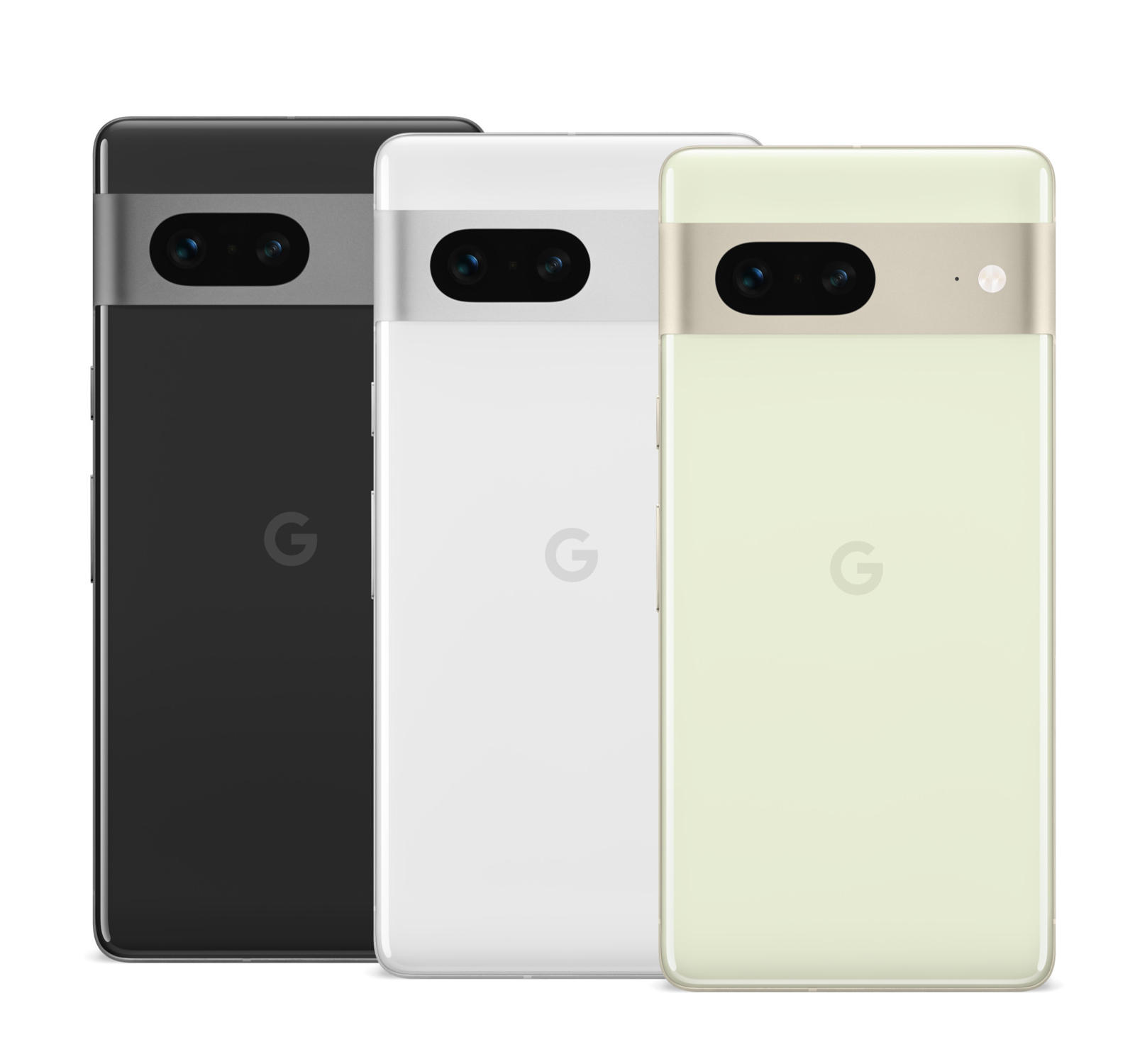 Pixel 7 i tre farver