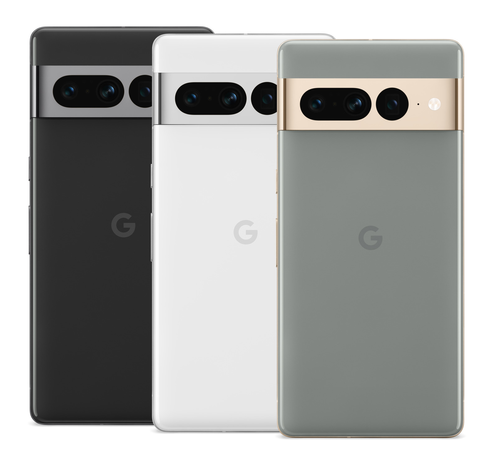 Pixel 7 pro i tre farver