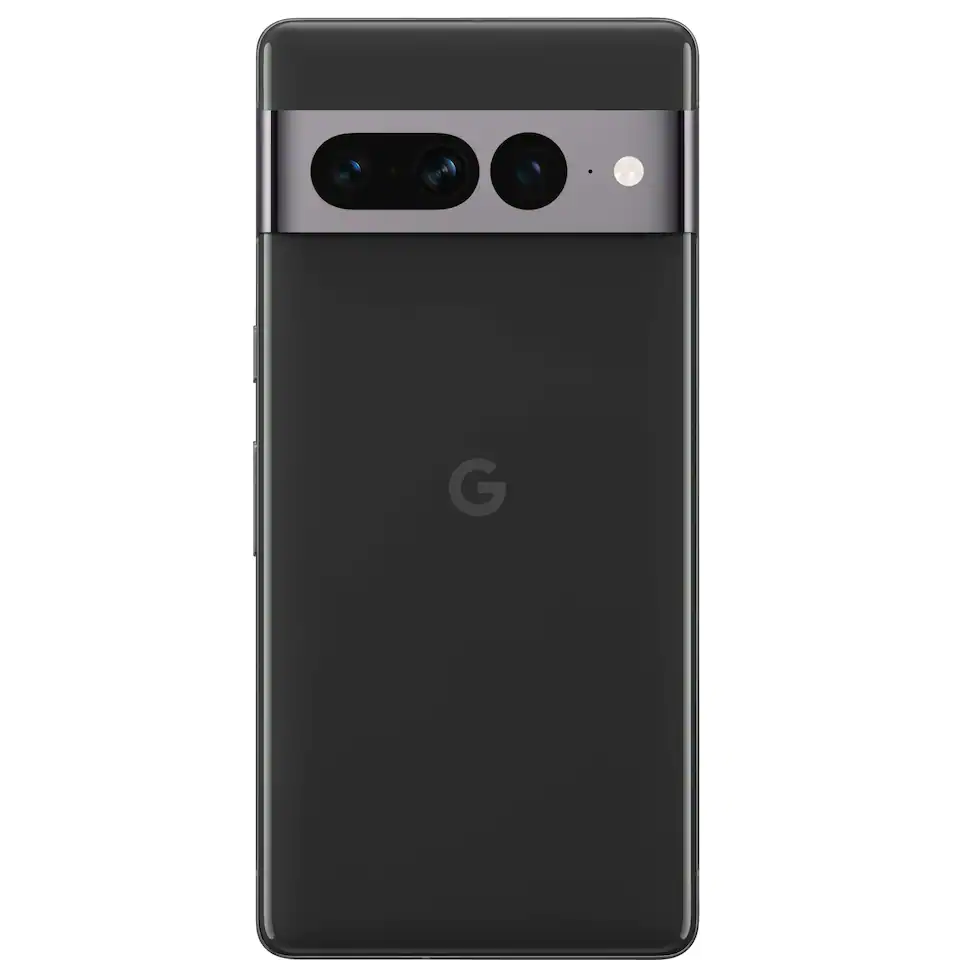 Billede af Google Pixel 7 Pro i obsidian sort bagside