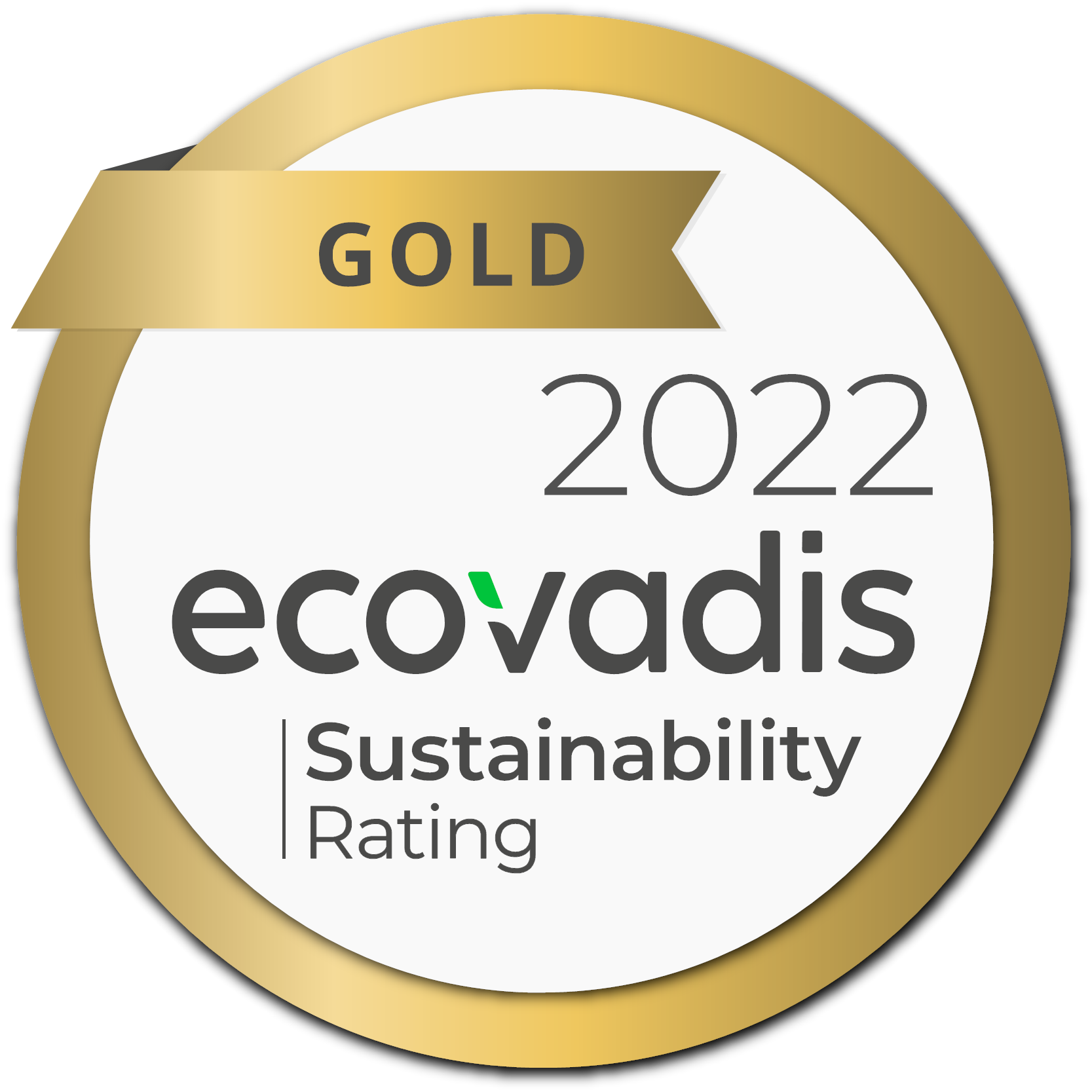 Billede af ecovadis gold 2022 certifikat