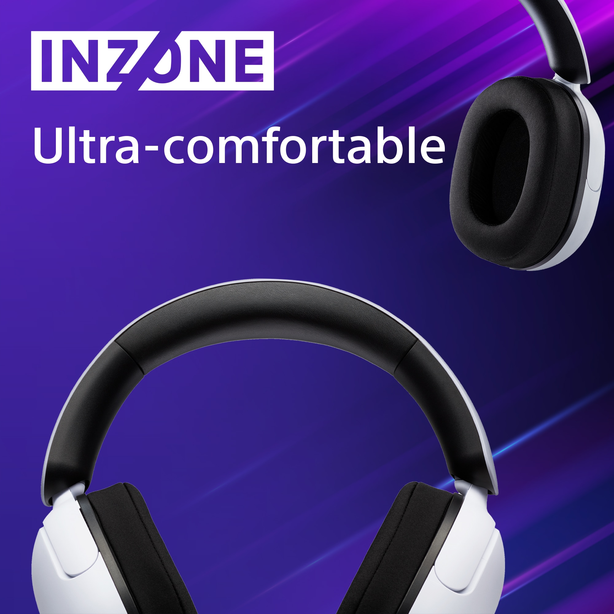 Sony Inzone hovedtelefoner på lilla baggrund