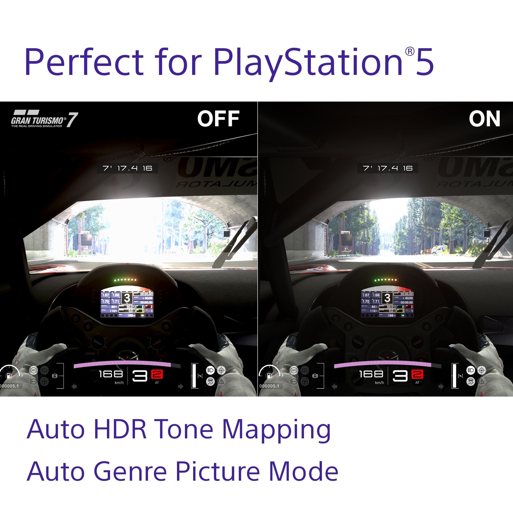 Sammenligning af gamingskærm med Playstation 5 og M3-skærm