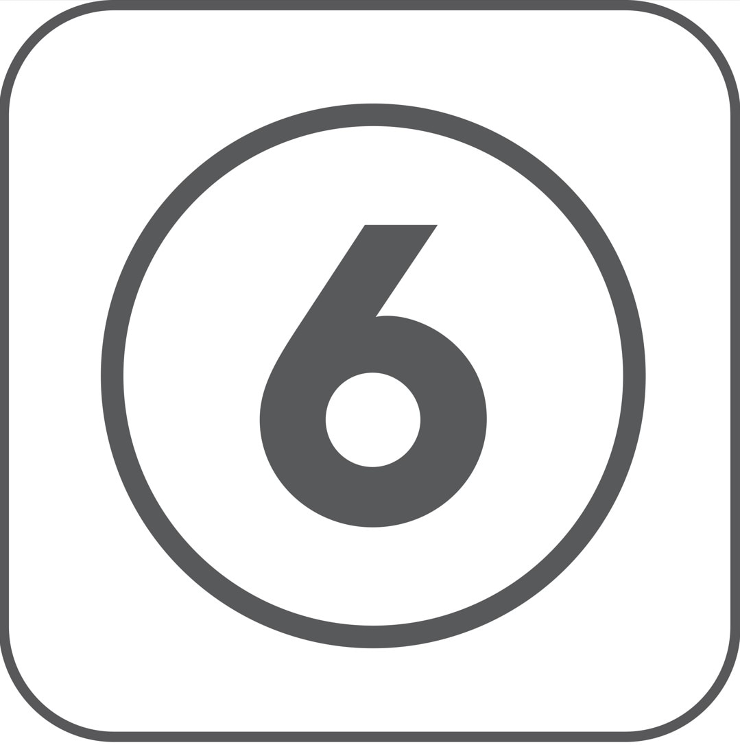 Billede af tallet 6 med to cirkler udenom