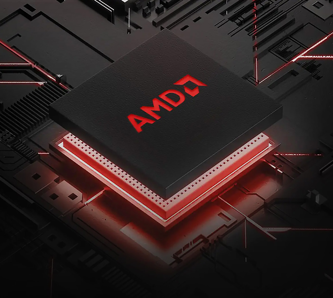 Illustration af en AMD Ryzen-chip