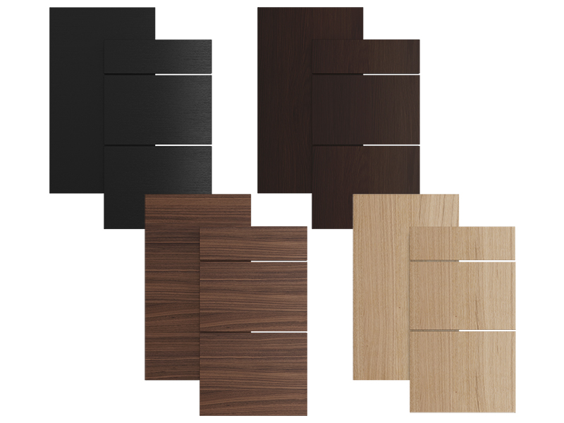 Fire køkkenfronter fra Epoq Edge Dark Oak køkkenserie