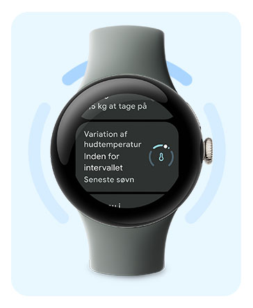 En indbygget sensor registrerer hudens temperatursvingninger