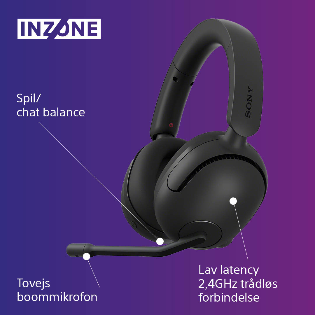 Sony - Gaming - Sony INZONE H5 trådløse gaming-høretelefoner og forskellige funktioner