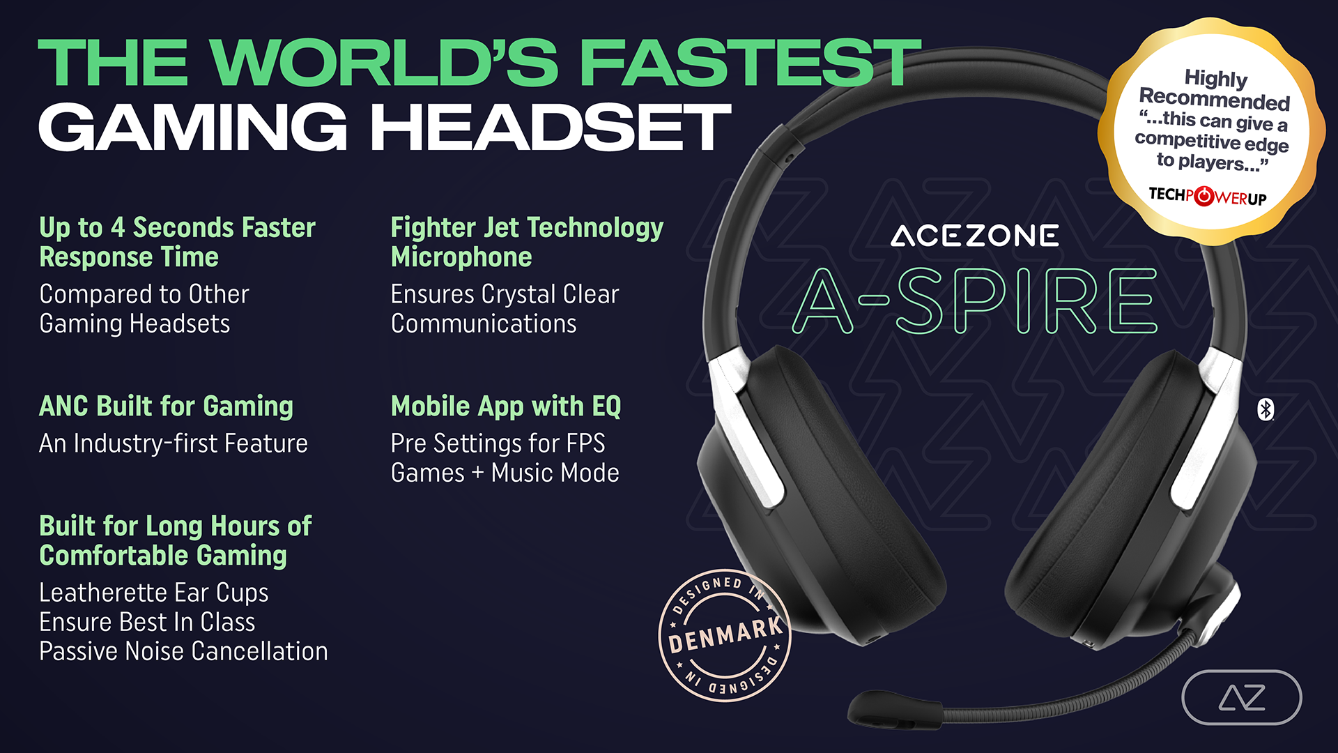 ACEZONE - A-Spire headset - Fakta ark