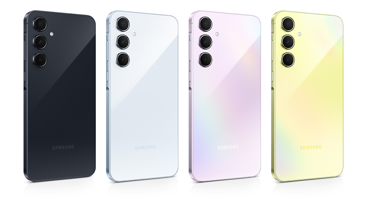 Samsung Galaxy A55 kombinerer glas og metal i livlige farver
