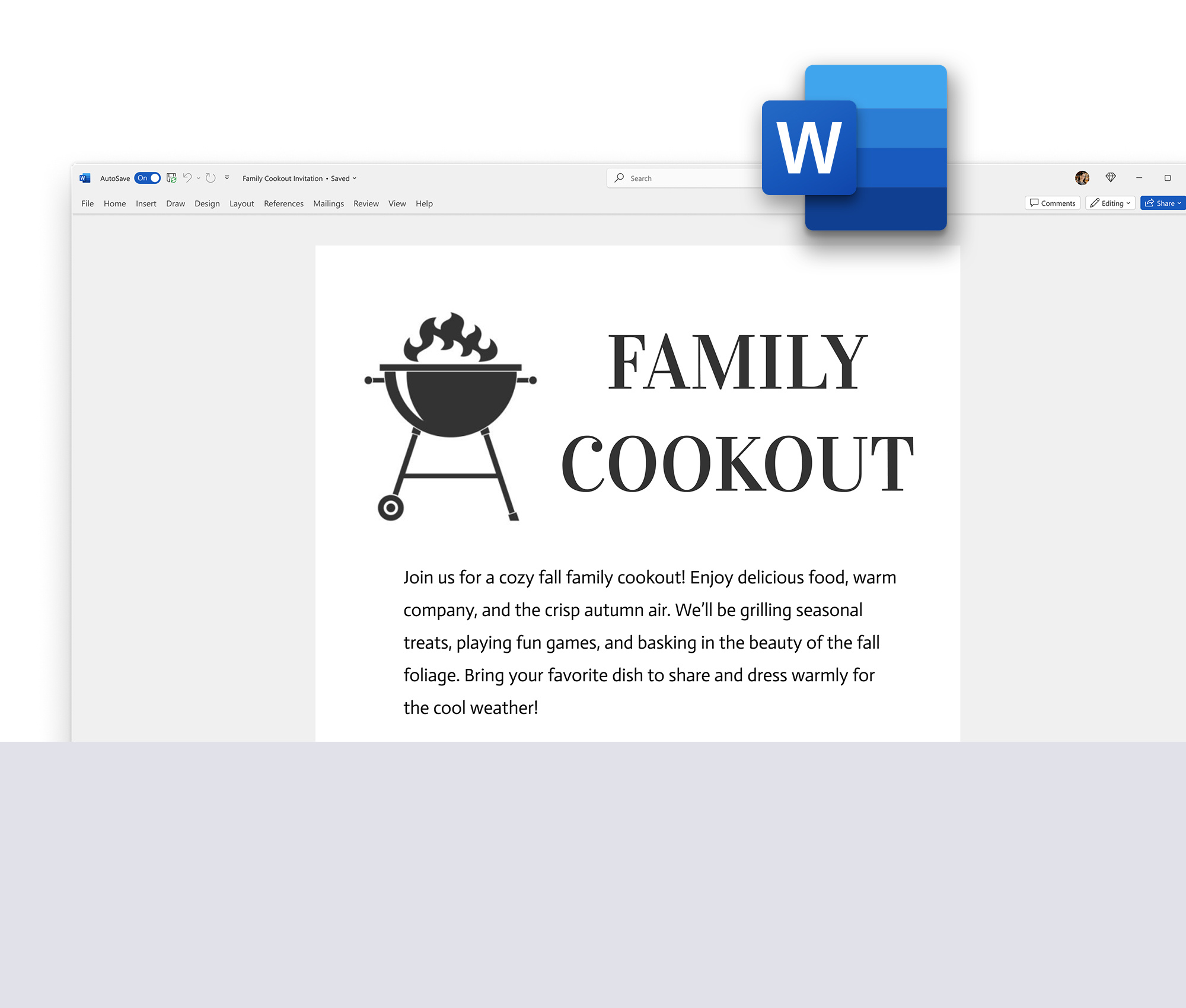 Microsoft Office 2024 banner with text Get help with grammar when writing in Word
