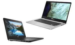 Dell og asus laptops på hvid baggrund