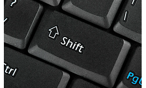 skiftknappen på et tastatur
