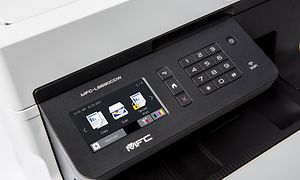 Nærbillede af kontrolsystemet af Brother MFCL8690CDW printer