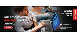 Lenovo banner: Gør arbejdslivet smartere med Lenovo - Smarter technology for all