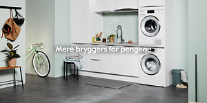 Bryggers med teksten "Mere bryggers for pengene"