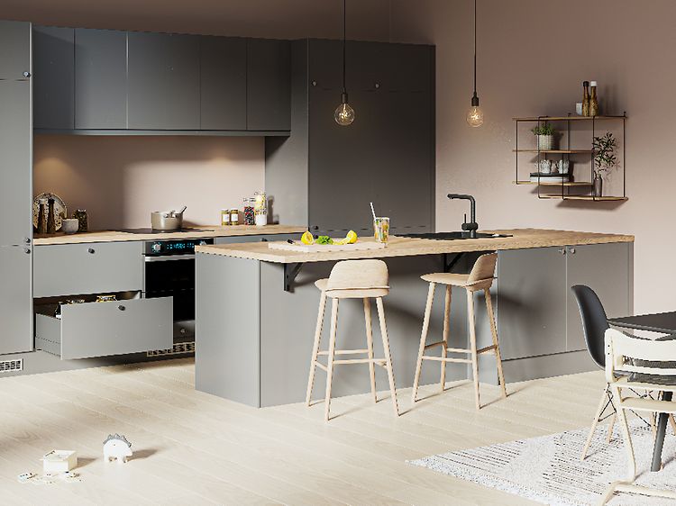Epoq - Trend Warm Grey - Fuldt udstyret køkken