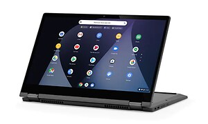 Flippet Chromebook bruger tastatur som stander
