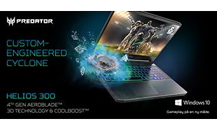 Acer Helios 300 banner på dansk