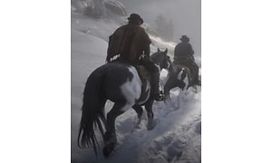 Red Dead Redemption 2 - to mænd, der rider i sne