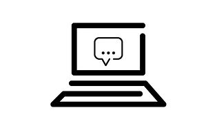 Chat med os ikon - Talebobbel vist på en laptopskærm