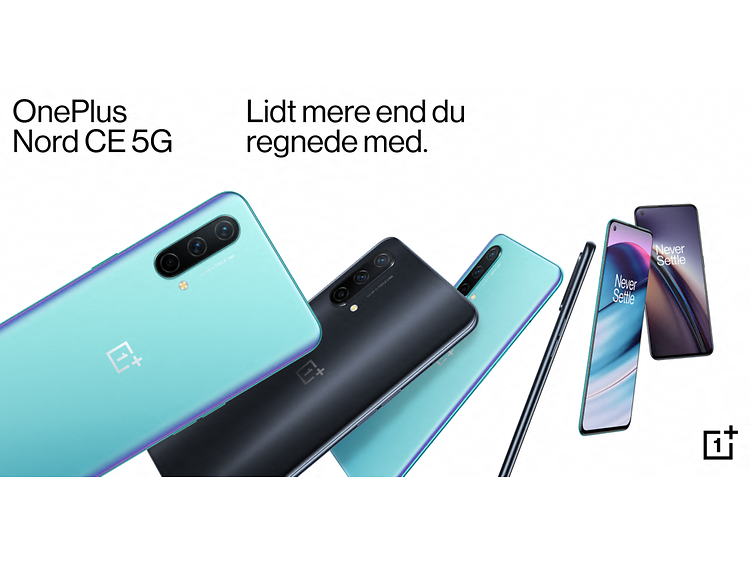 Oneplus Nord CE 5G-mobiler på banner