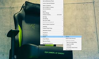 Skærmbillede af Adobe Lightroom-menu