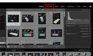 Skærmbillede af Adobe Lightroom-bibliotek