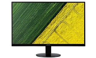 En Acer-skærm, der viser en grøn og gult mark