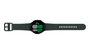 Samsung Galaxy Watch 4 in green stretched out