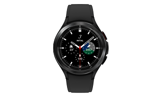 Samsung Galaxy Watch 4 in black seen from the front