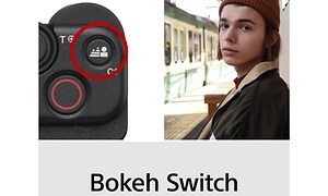 Kamera og illustration af bokeh switch