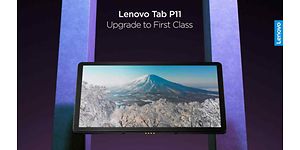 Lenovo Tab P11 tablet med et bjerg på skærmen