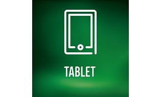 Logo af tablet på grøn baggrund