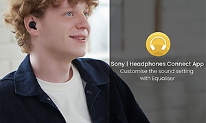 Sony-WF-C500-mand med høretelefoner