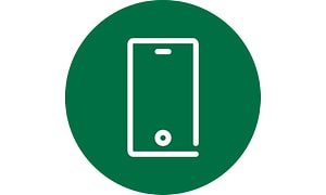 Smartphone-ikon på grøn baggrund