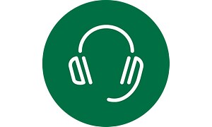 Headphone-ikon på grøn baggrund