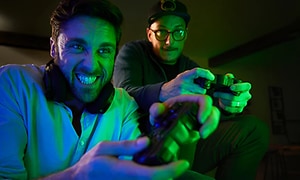 Two men gaming