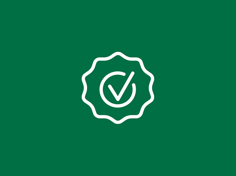 Anonncegaranti-logo på en grøn baggrund