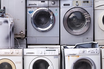 Brugte vaskemaskiner og tørretumblere klar til genbrug