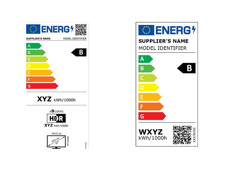 Energimærket fra 2021 til digitale skærme og lamper