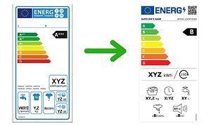 Det gamle og det nye energimærke fra 2021 sammenlignes