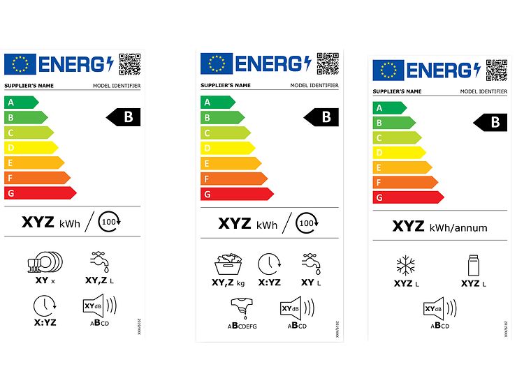 Nye energimærker til opvaskemaskiner, vaskemaskiner og køleprodukter